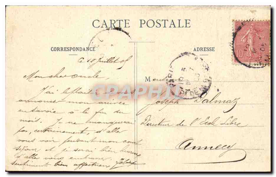 CPA Paris Le parc Monceau Les ruines — Verso