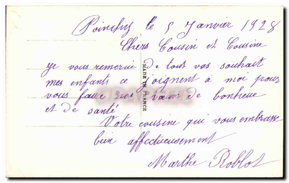CPA Fantaisie Fleurs Bonne annee Roses — Verso
