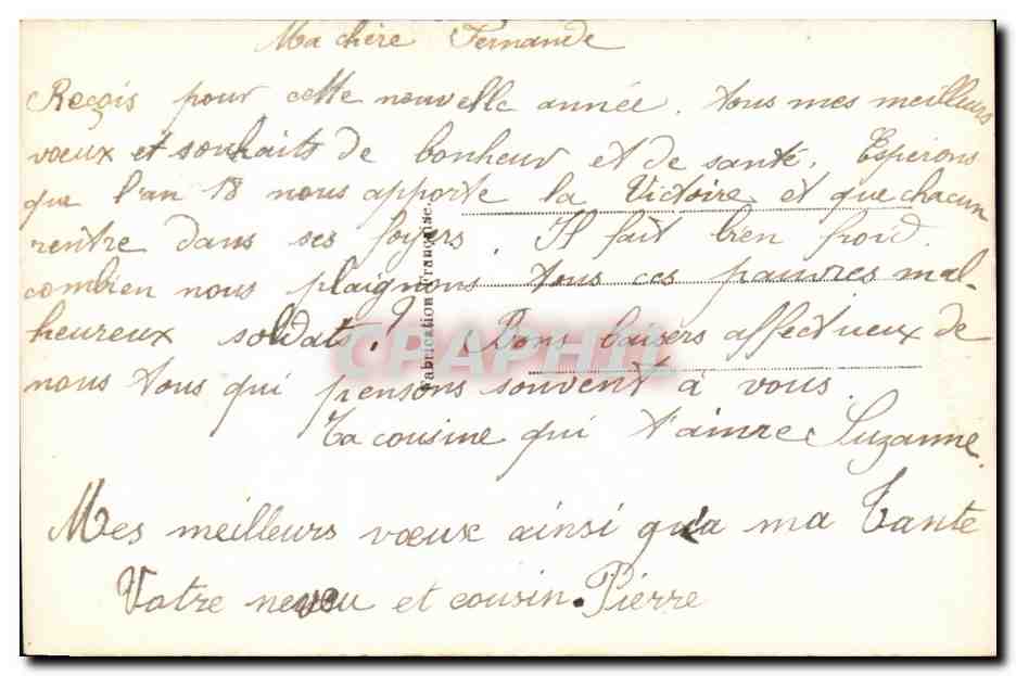 CPA Fantaisie Fleurs Bonne annee — Rückseite