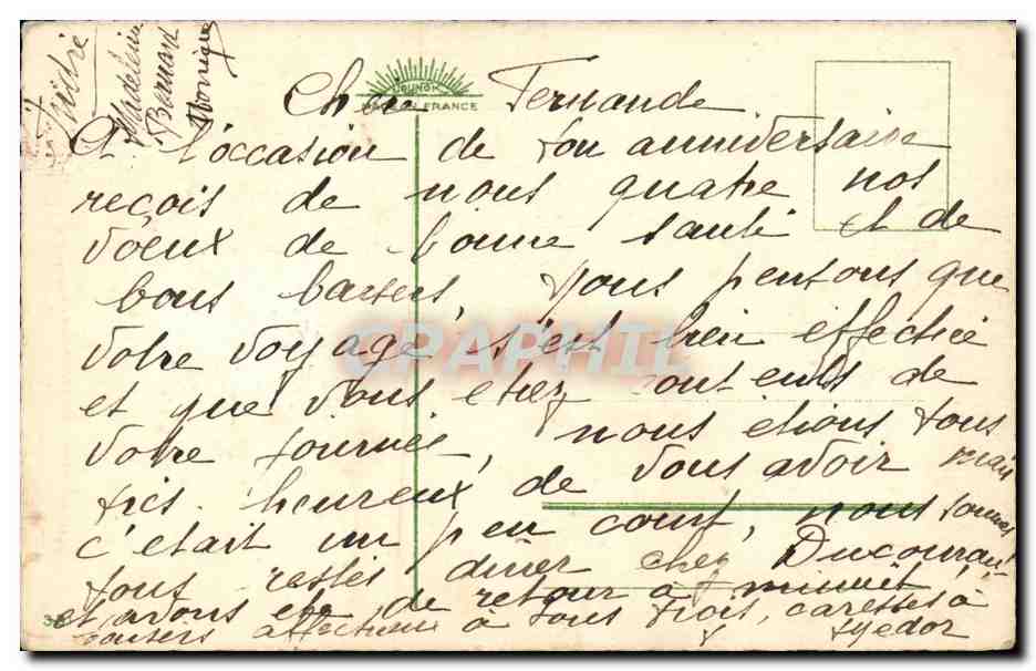 CPA Fantaisie Fleurs Bonne fete — Rückseite