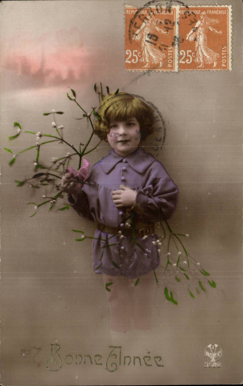 CPA Fantaisie Enfant Bonne annee