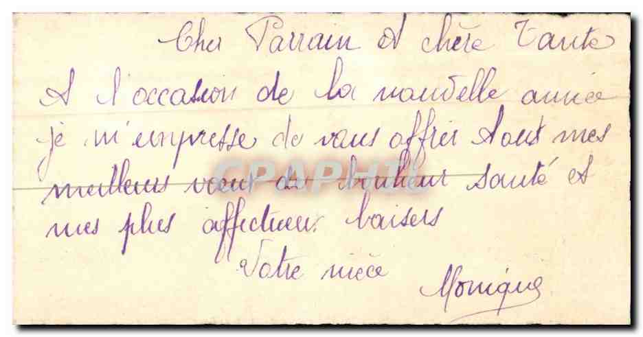 CPA Fantaisie Fleurs Bonne annee — Rückseite
