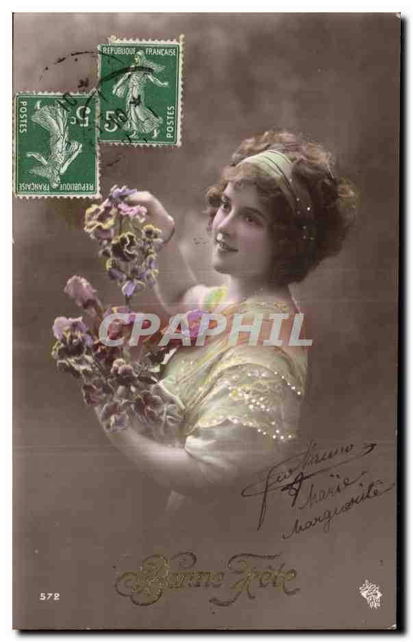 Femmes et fleurs — Bonne Fête — Éditeur anonyme, n° 572
