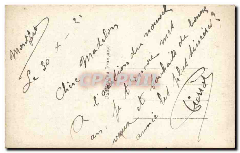 CPA Fantaisie Homme Bonne annee — Verso
