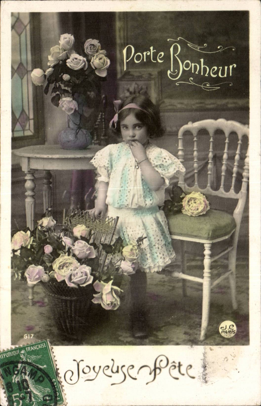 CPA Fantaisie Enfant Porte bonheur