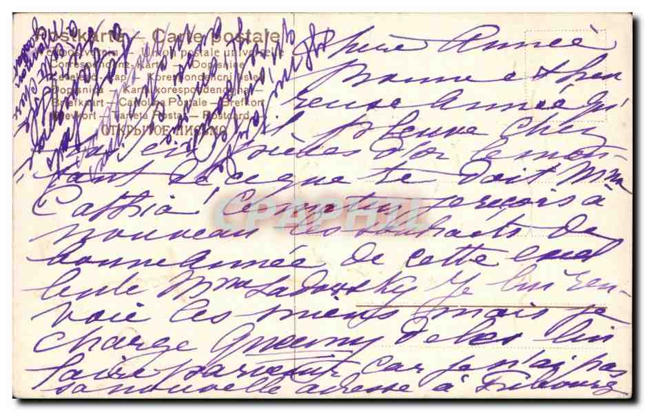 CPA Fantaisie Bonne annee Sac de louis d'or — Rückseite