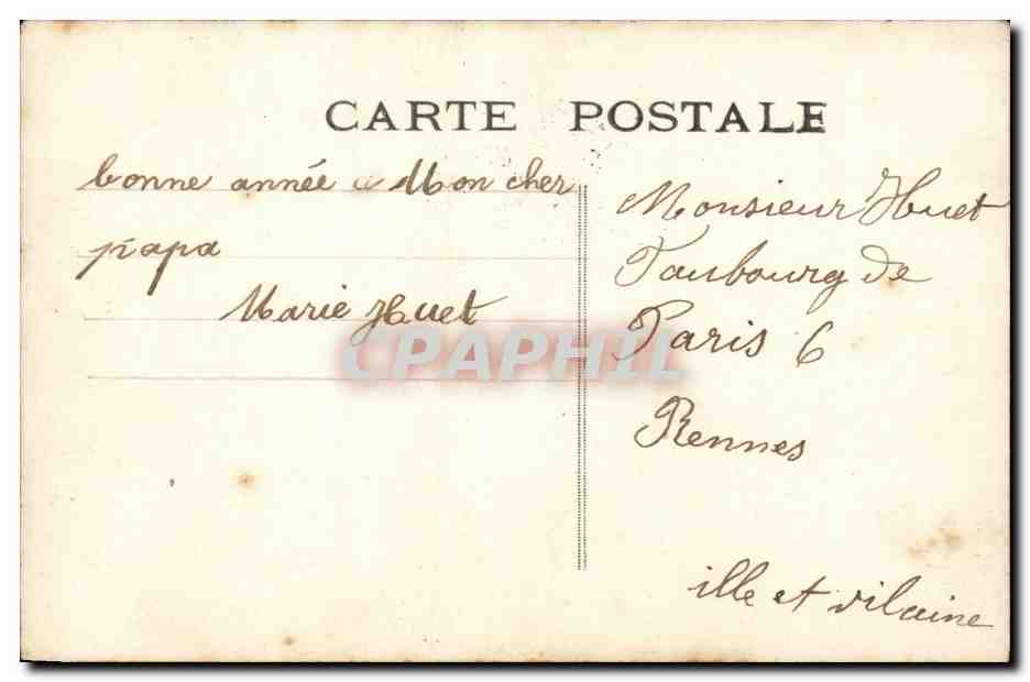 CPA Fantaisie Enfant Bonne annee — Rückseite