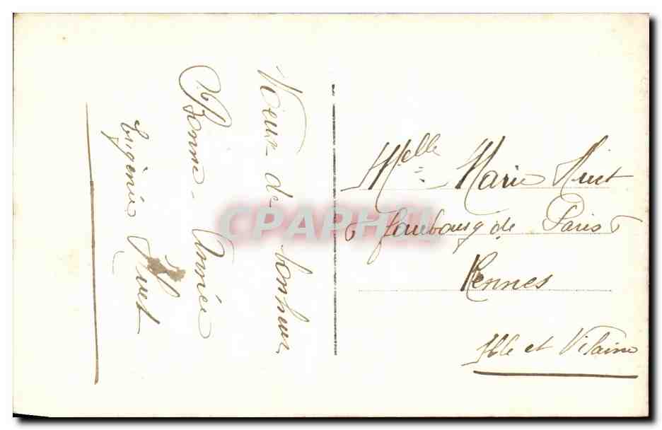 CPA Fantaisie Femme Fer a cheval — Verso