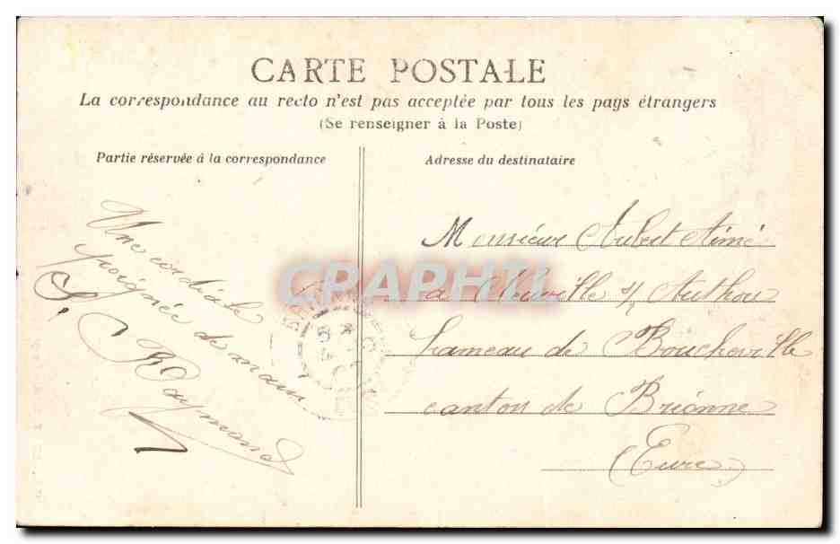 Rouen CPA La grosse horologe — Rückseite