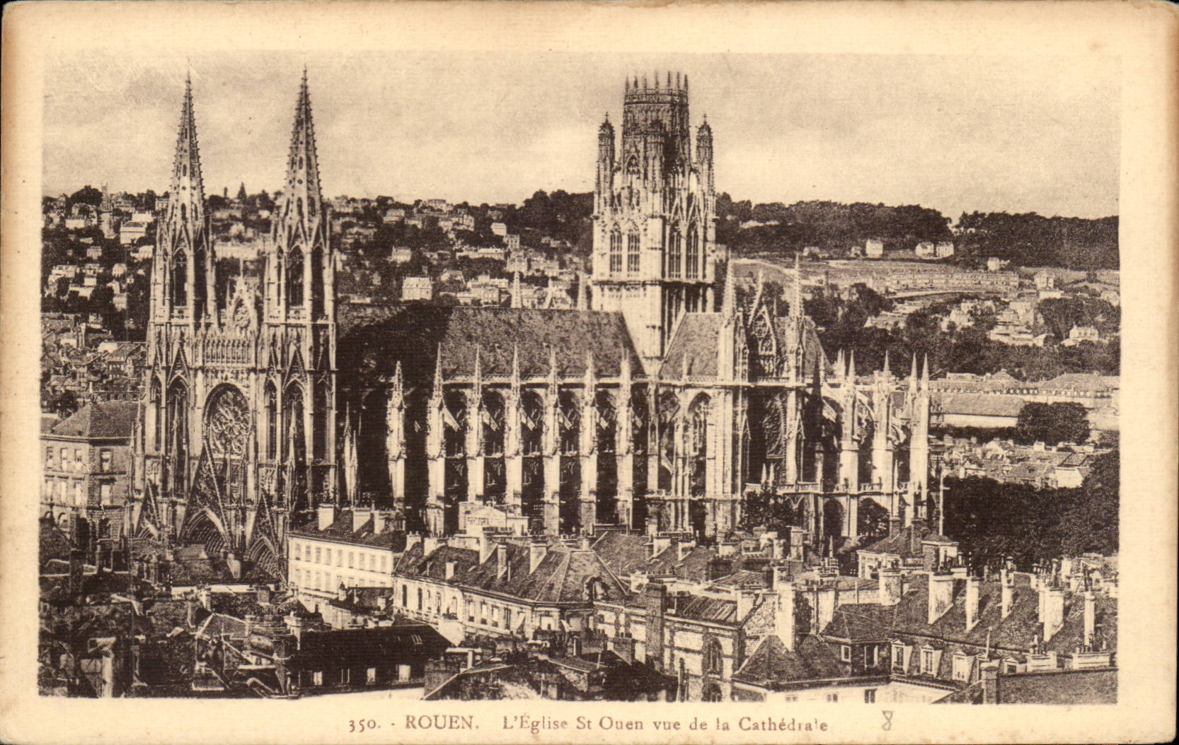 Rouen CPA Eglise St Ouen vu de la cathedrale