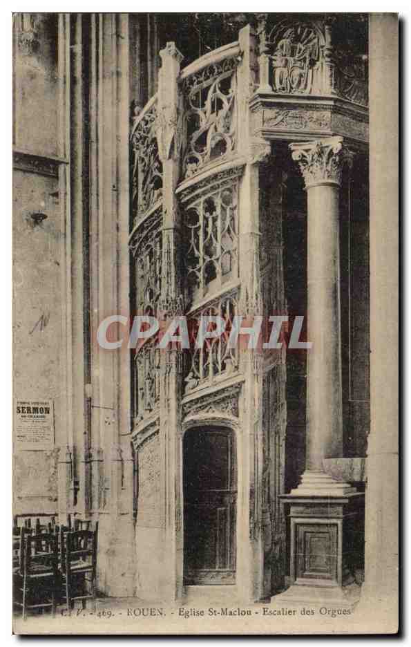 Rouen CPA Eglise St maclou Escalier des orgues 