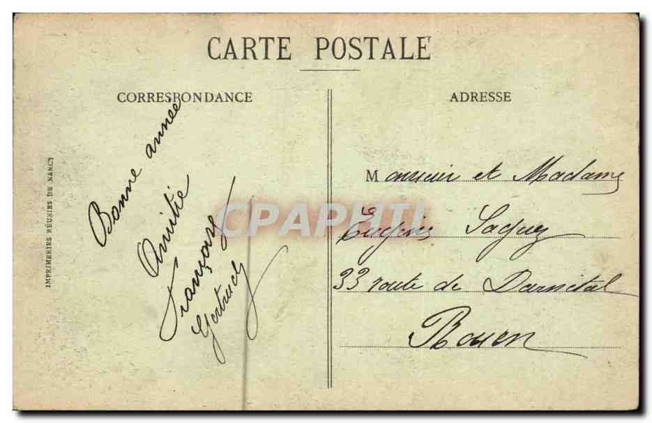 Rouen CPA Vue generale prise cote Sainte CAtherine — Verso