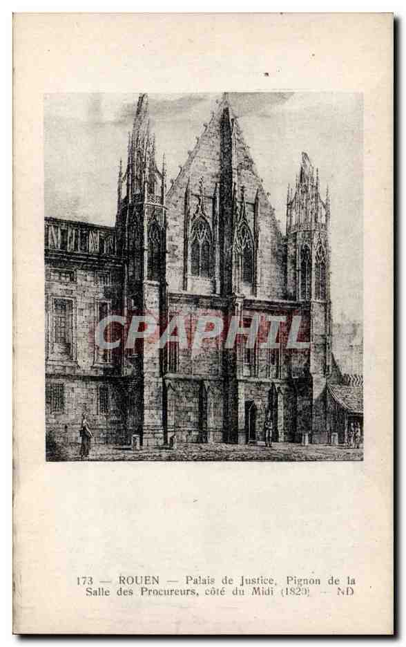 Rouen CPA Palais de justice Pignon de la salle des procureurs cote du Midi