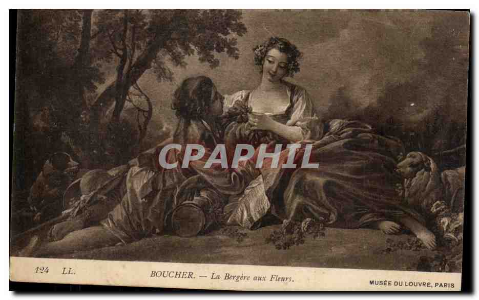 CPA Boucher La bergere aux fleurs Musee du Louvre Paris 