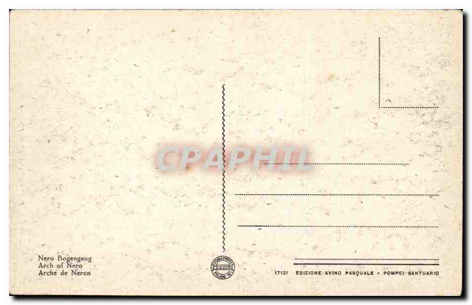 CPA Italie Italia pompei Arco di Nerone — Rückseite
