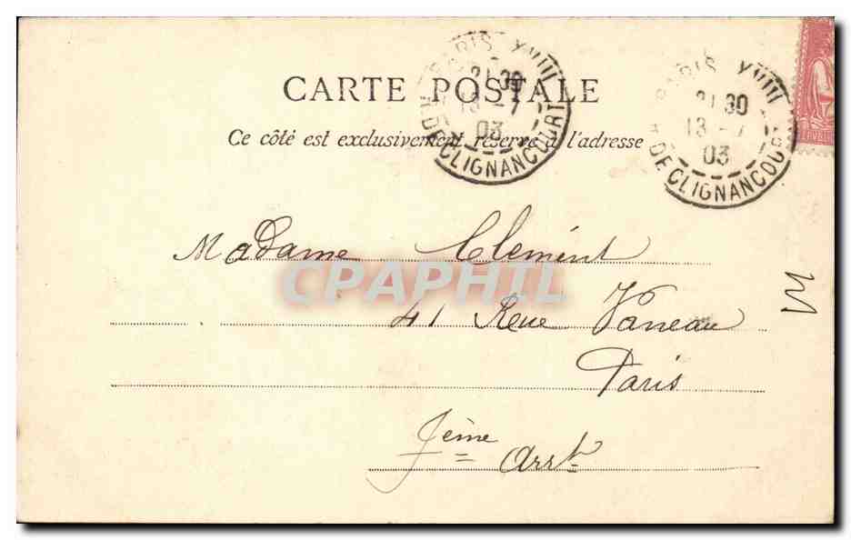 Paris CPA Pantheon — Rückseite