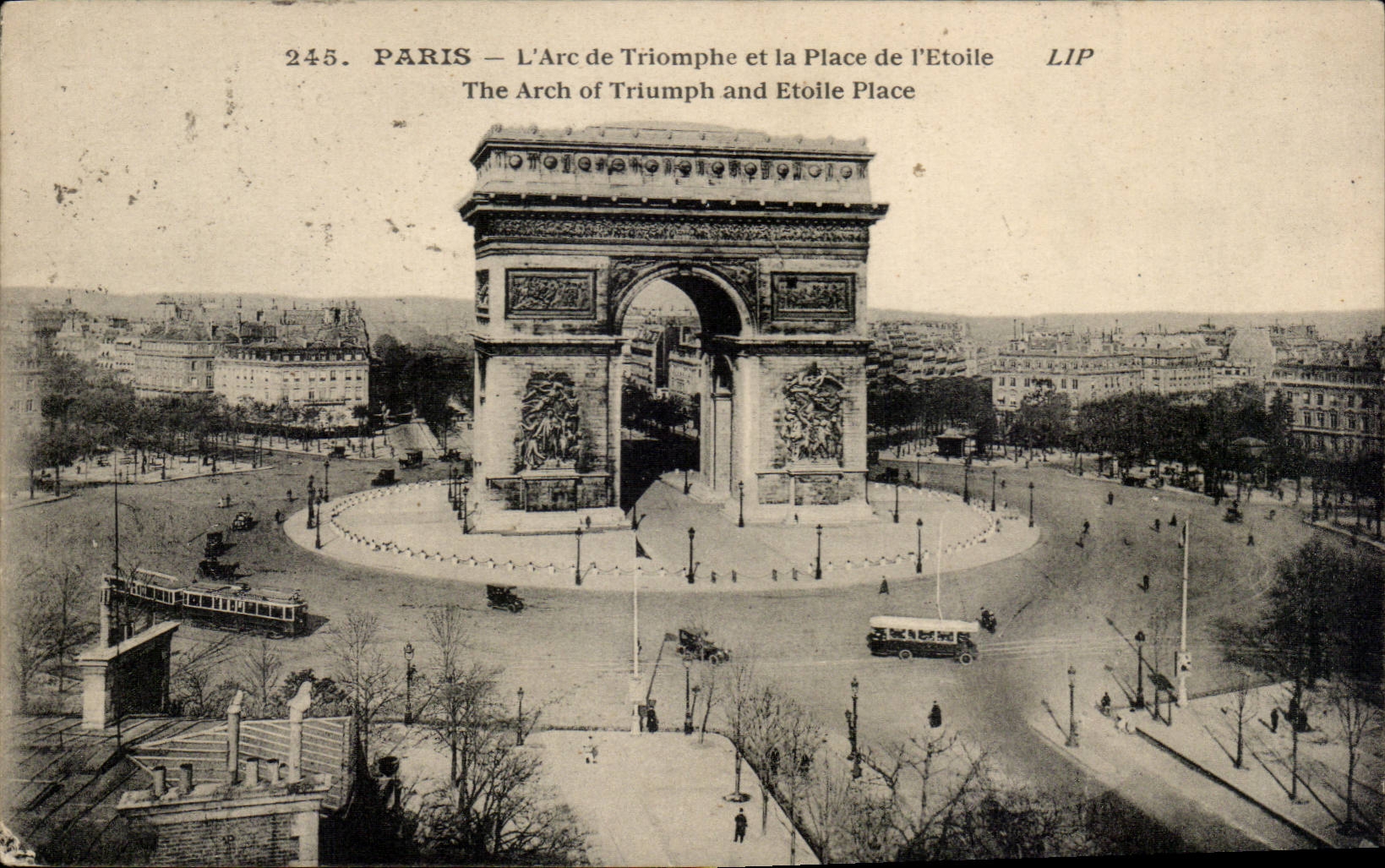 Paris CPA Arc de triomphe et place de l'etoile