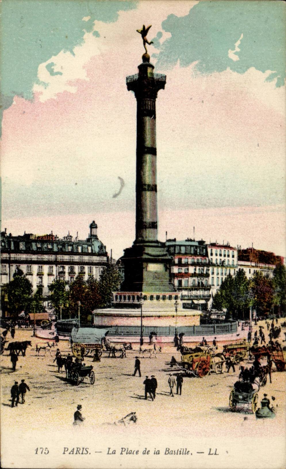 Paris CPA place de la Bastille Colonne de Juillet