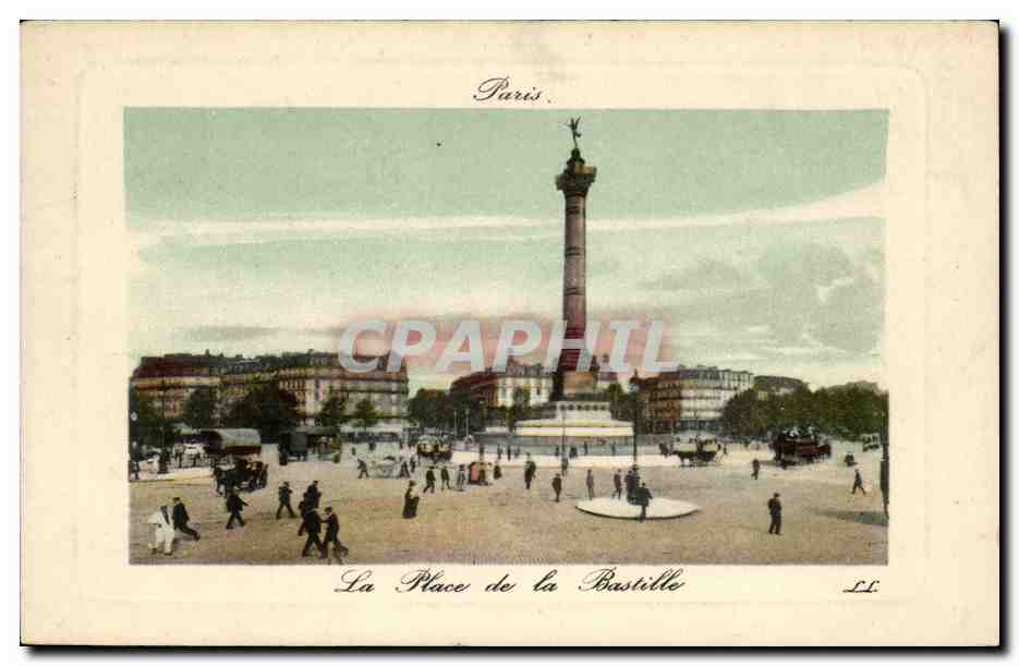 Paris CPA place de la Bastille Colonne de Juillet