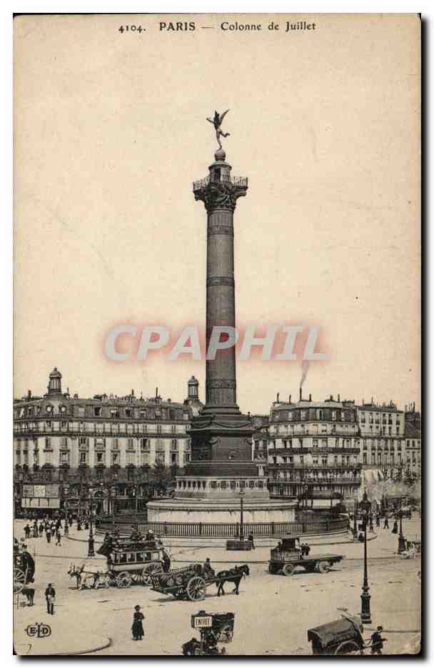 Paris CPA place de la Bastille Colonne de Juillet