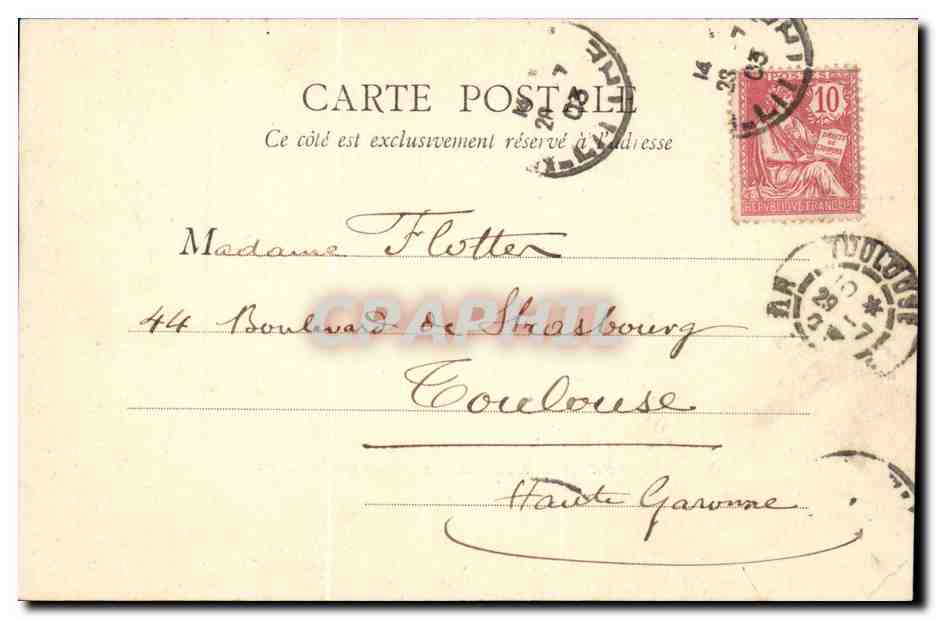 Paris CPA Avenue des Champs Elysees — Verso