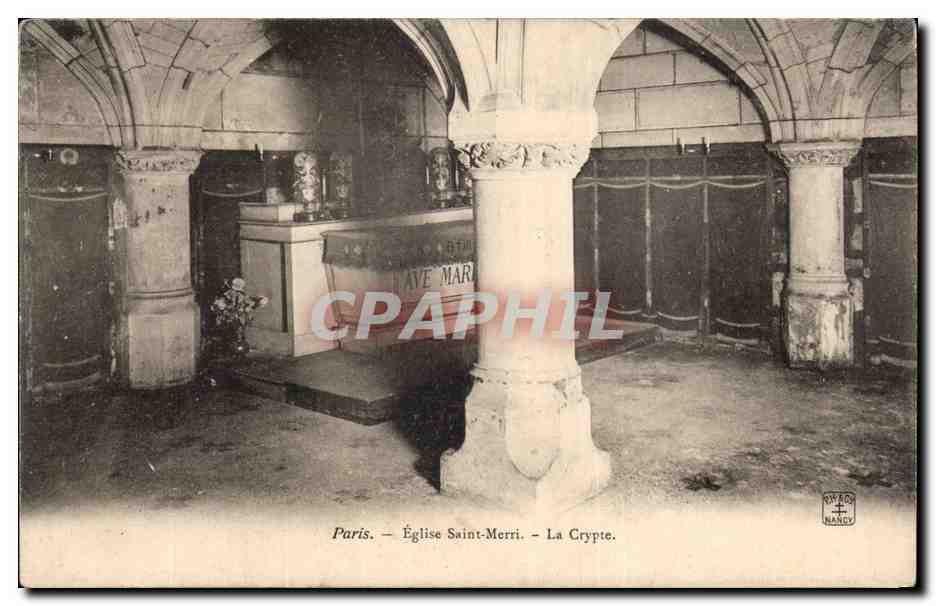Paris CPA Eglise Saint Merri La crypte