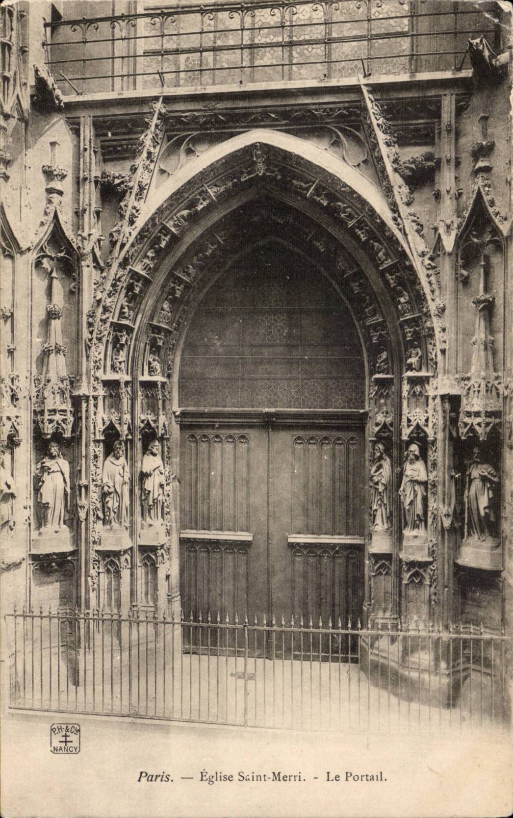 Paris CPA Eglise Saint Merri Le portail