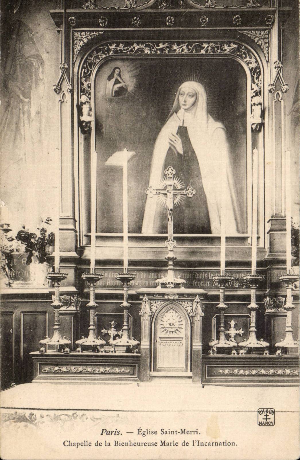 Paris CPA Eglise Saint Merri Chapelle de la bineheureuse MArie de l'incarnation