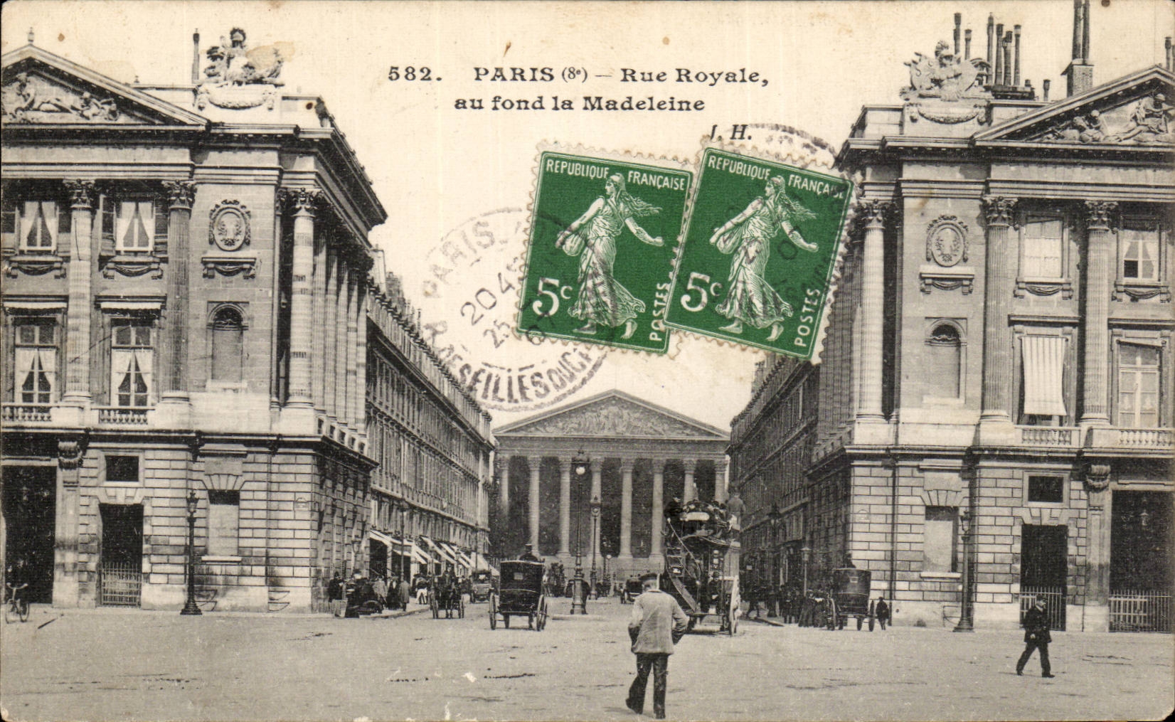 Paris CPA Rue Royale Au fond la Madeleine