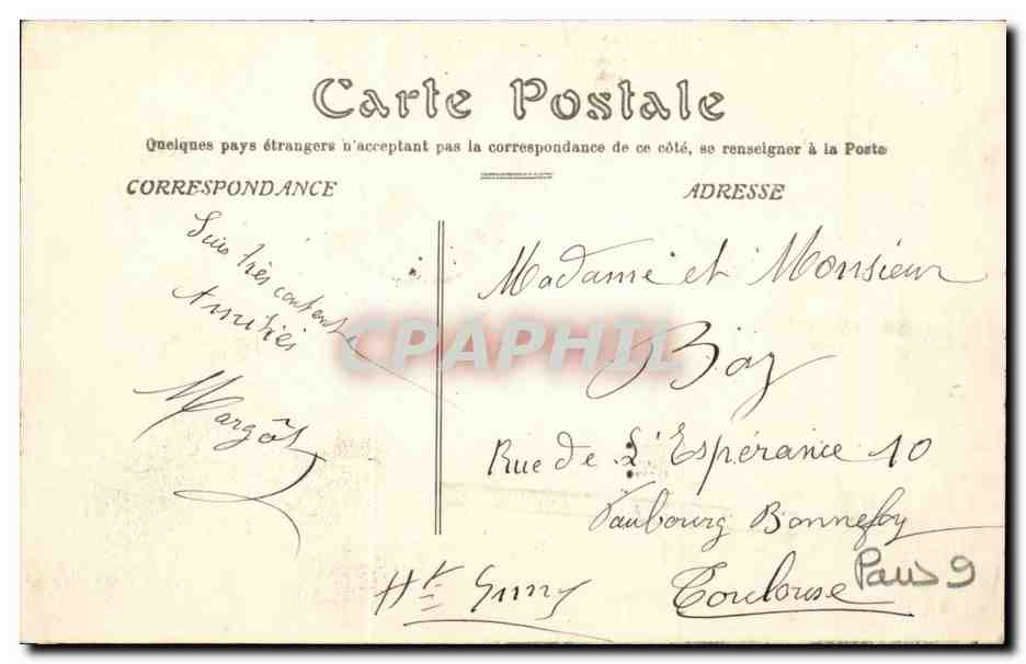 Paris CPA Boulevard Montmartre — Rückseite