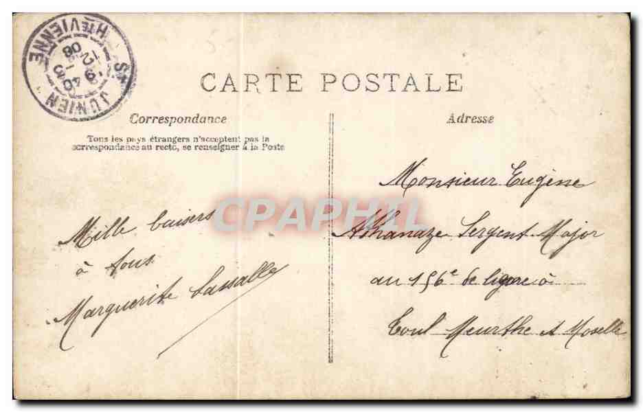 CPA Fantaisie Enfant Bebe Dans les roseaux — Verso