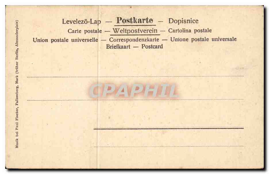 CPA Fantaisie Femme Galerie moderne Meister — Rückseite