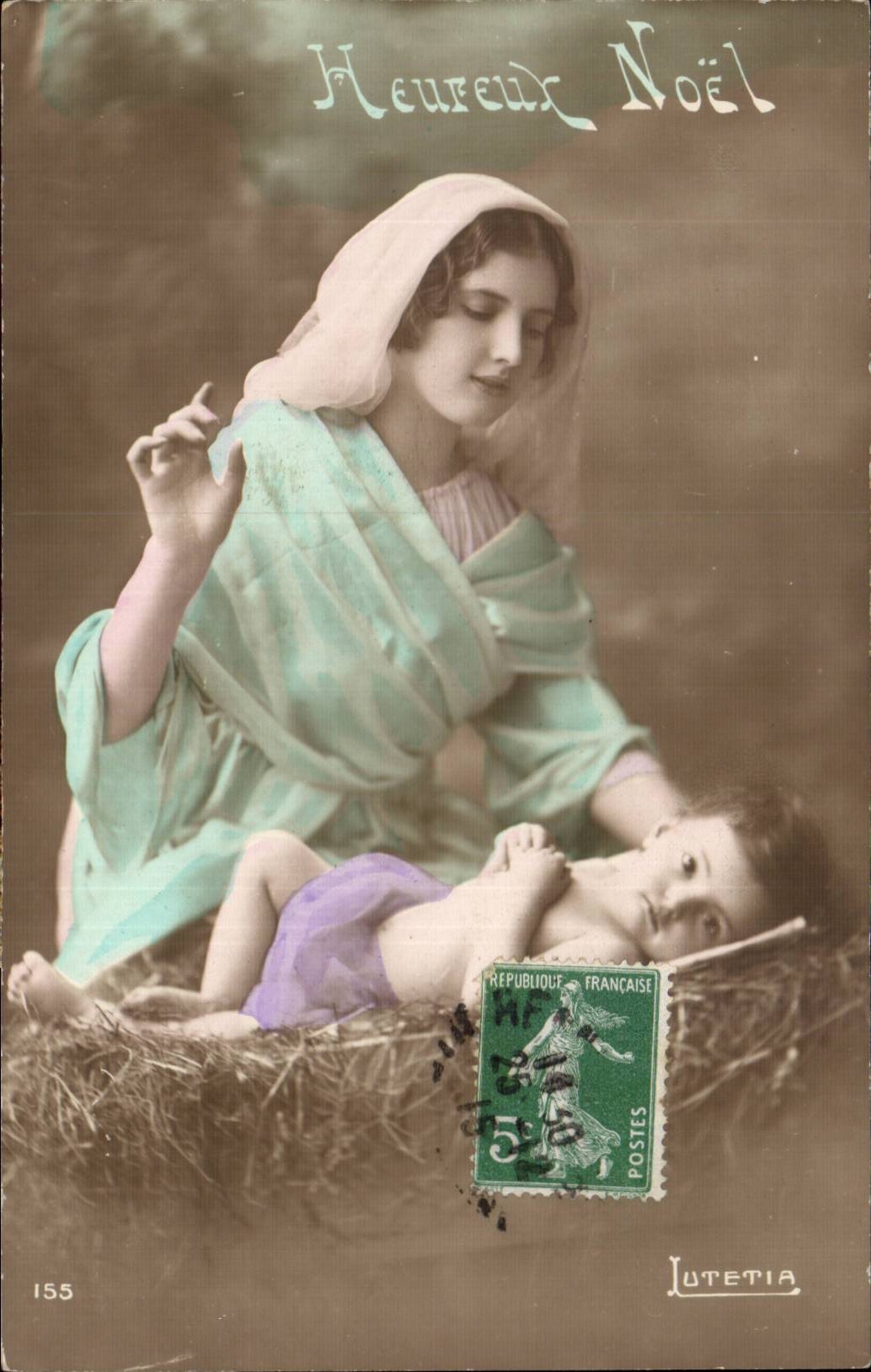 Mère et enfant — scène de Noël — édit. Lutetia n°155