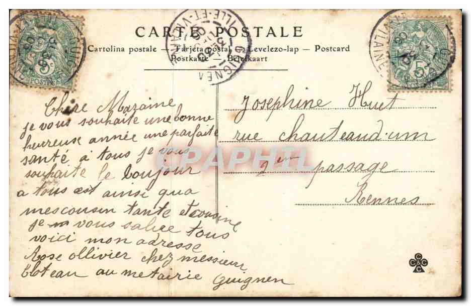 CPA Fantaisie Enfant Heureuse Annee — Rückseite