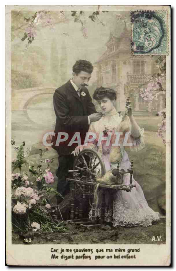 CPA Fantaisie Femme Rouet