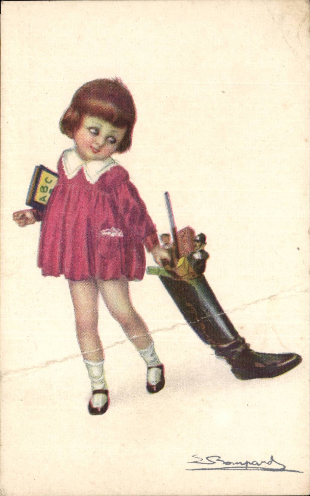 CPA Fantaisie Enfant et botte