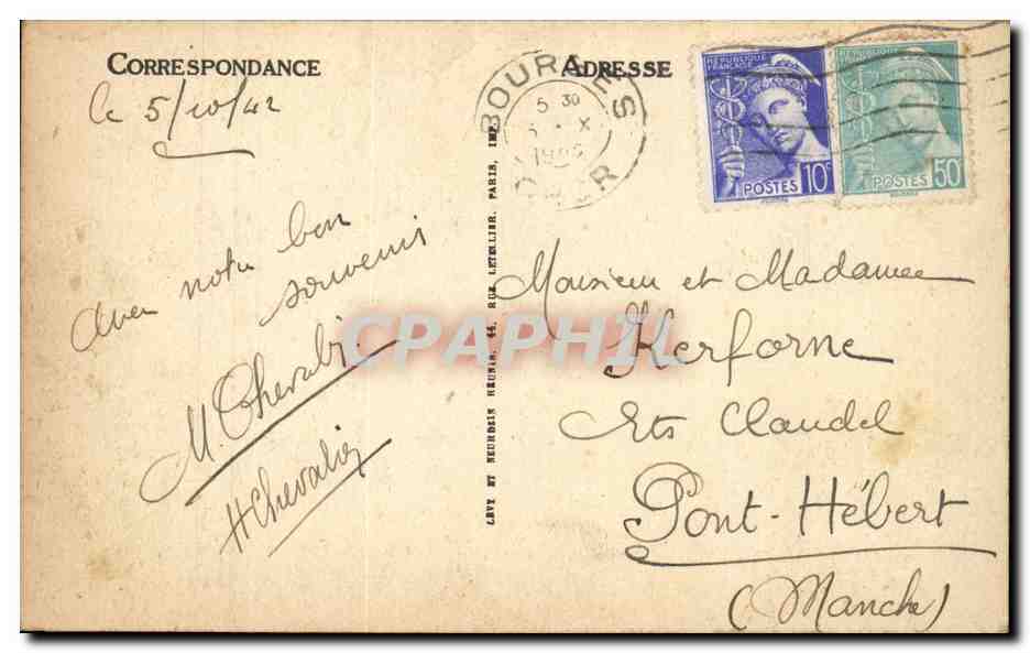 CPA Bourges Le palais Jacques Coeur — Verso