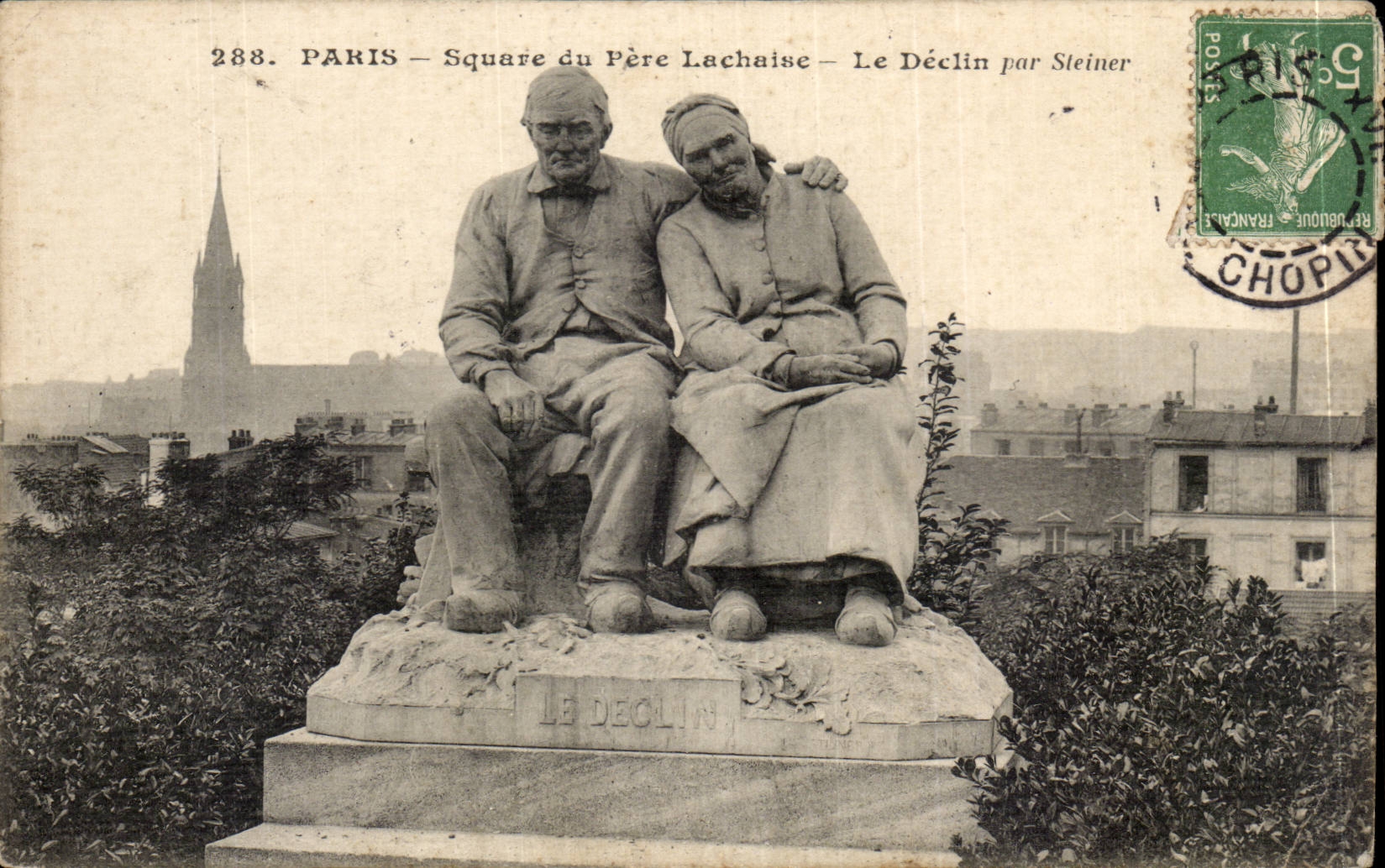Paris CPA Square du Pere Lachaise Le declin par Steiner