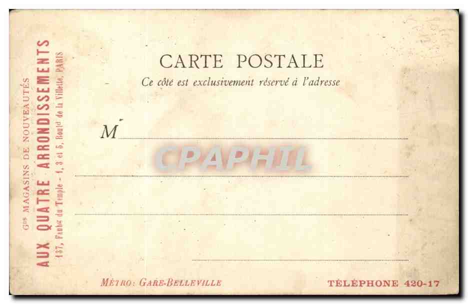 Paris CPA Monument de Francis Garnier — Verso