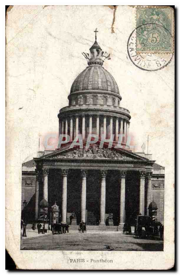 PARIS - Panthéon — vue du bâtiment avec colonnade et dôme — éditeur inconnu, n° de série non visible