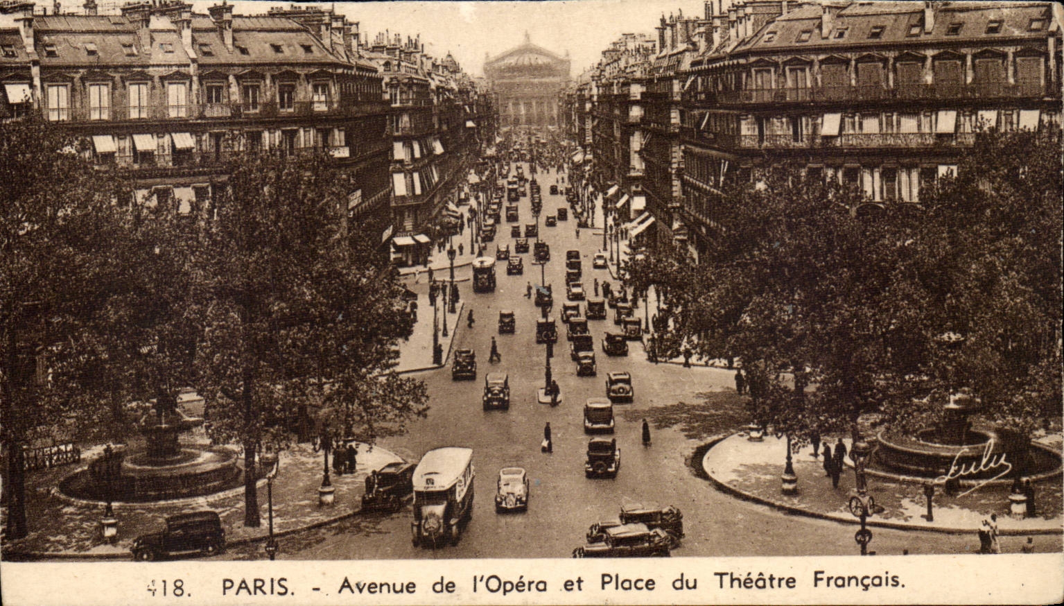 Paris CPA Avenue de l'opera et place du theatre francais