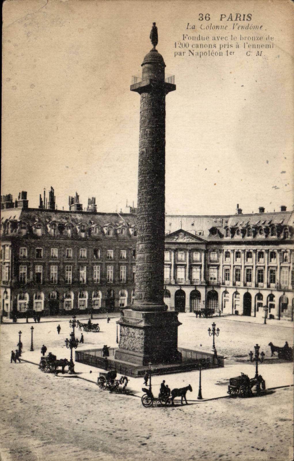 Paris CPA La colonne Vendome