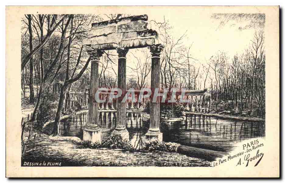 Paris CPA Parc Monceau Les ruines