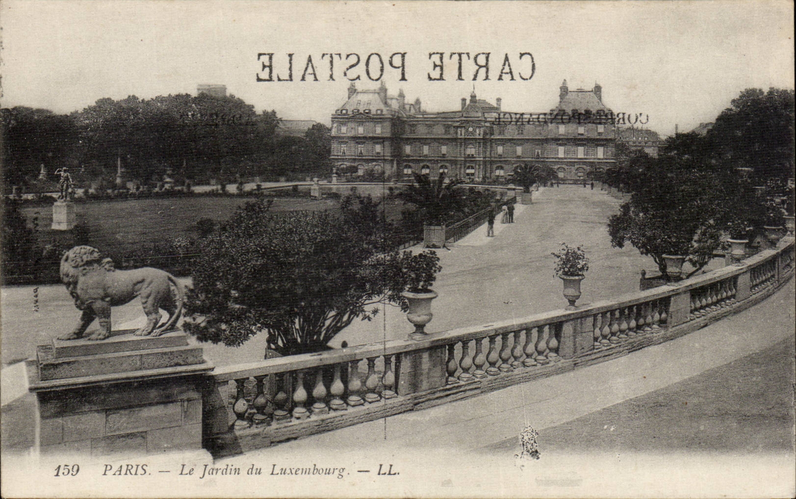 Paris CPA Le jardin du Luxembourg Lion