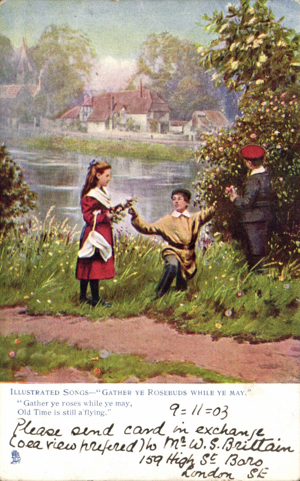 CPA Gther y reebuds while ye may Enfants paysage