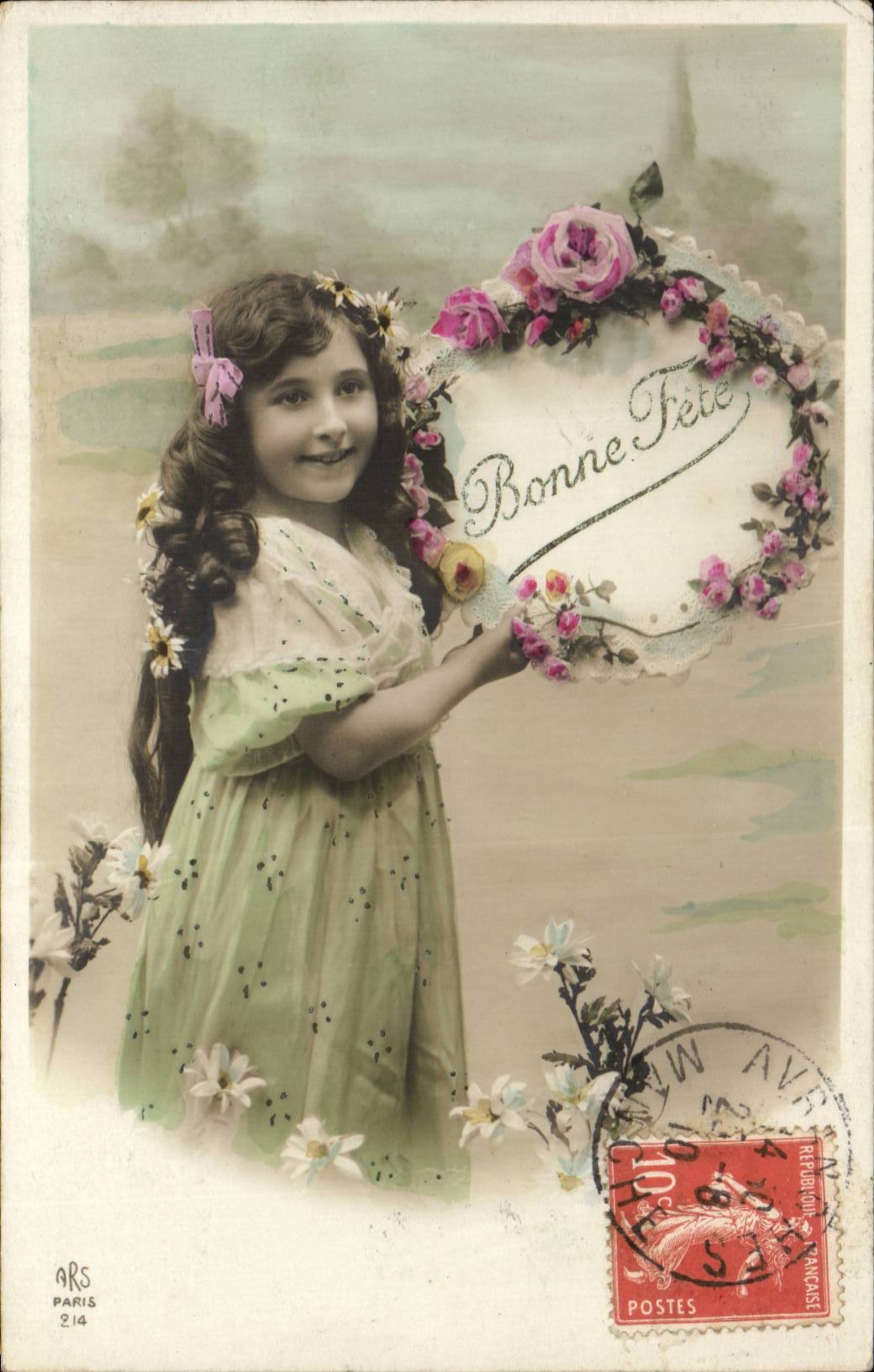 CPA FAntaise Enfant Bonne fete