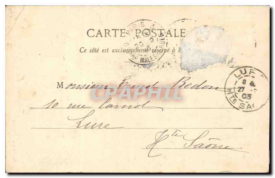 Aurore de Liménay — Carte matrimoniale — Bergeret et Cie, Nancy — Reverso