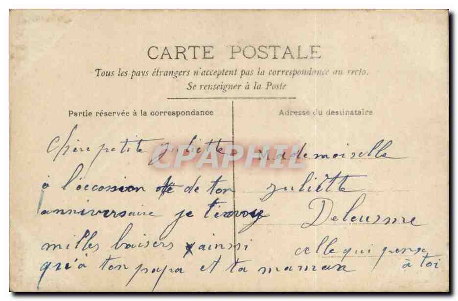 CPA FAntaise Enfants Joyeux anniversaire — Rückseite