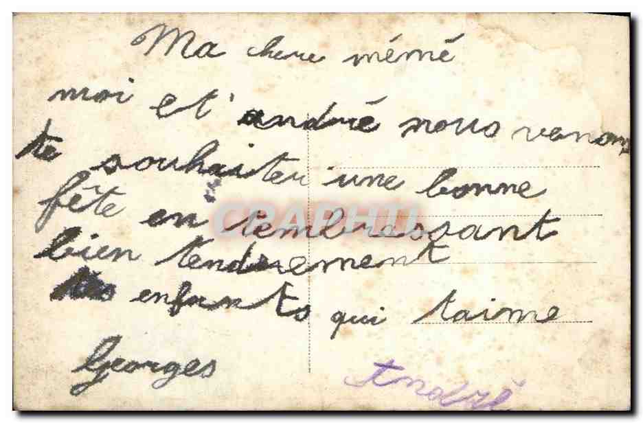 CPA FAntaisie Fleurs Bonne fete — Verso