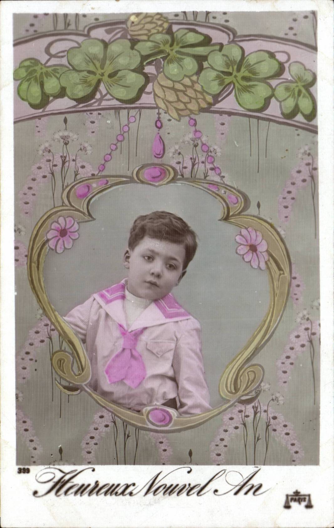 CPA FAntaisie Enfant Nouvel an